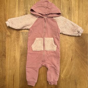 PL Baby 6mo Faux Fur Trimmed Hooded Onesie